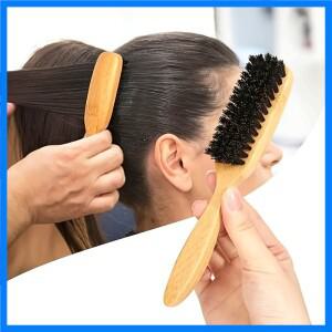부드러운 대나무 손잡이 헤어 빗 - 젖은 머리에도 내구성이 뛰어나고 부드러우며 모든 모발 유형에 적합합