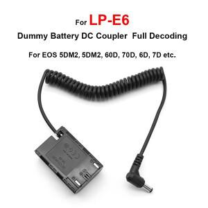 [호환품]LP-E6 더미 배터리 5525 DC 커플러 전체 디코딩 캐논 호환 5D 마크 II 60D 6D 등 8.4V 2A 스프링