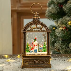 완벽한 수집 아이디어 크리스마스 스노우 글로브 LED 조명 휴대용 핸드헬드 눈송이 장식 축제 데스크탑