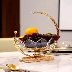 럭셔리 유리 과일 트레이 북유럽 가정용 그릇 케이크