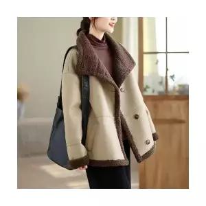 여성 러블리 자켓 가죽 털 일체형 코트 겨울 보온 도톰 재킷 다올4