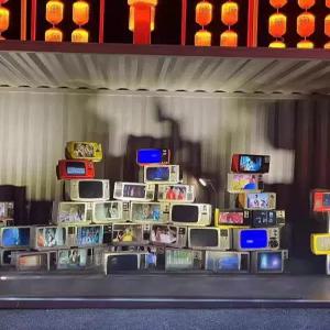 흑백 티비 오브제 옛날 복고풍 매장 전시 브라운관