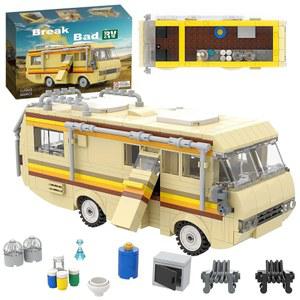 360Pcs 영화 MOC Breaking Bad RV 버스 자동차 모델 빌딩 블록 어린이를위한 교육 벽돌 장난감 생일 선물