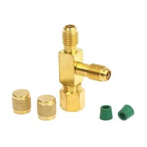 1세트 T형 14인치 SAE 밸브 코어 티 어댑터 에어컨 및 냉동 장비 액체 주입 도구용