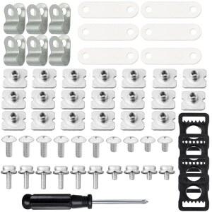 포춘미 36개 하키 헬멧 수리 키트, R자형 축구 바이저 클립 6개, 고무 개스킷 6개, 너트 나사 20개, 턱 스트랩 어댑터 4개, 하키, 축구, 야구, 소프트볼용 드라이버 1개