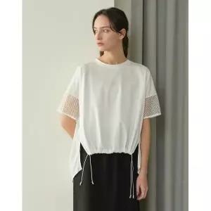 보니스팍스 [] 백 플리츠 소매 펀칭 반팔 티셔츠 (XP2LW008L0) 1008014
