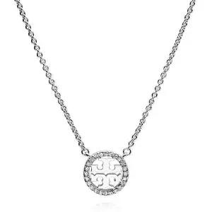 [토리버치]크리스탈 로고 델리킷 넥클리스 실버 48865058