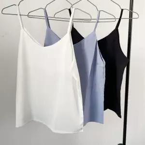 새틴 실크 데일리 얇은 끈나시 이너 민소매 티셔츠