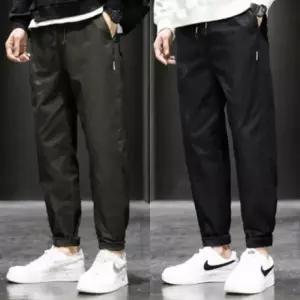 배기 IS-PA24 슬랙스 허리밴딩 크롭 팬츠 배기바지 면바지 남자긴바지