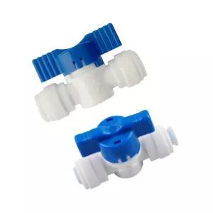 정수기 부품 호수연결 중간 볼벨브 6.35 mm 1/4인치 x 1개