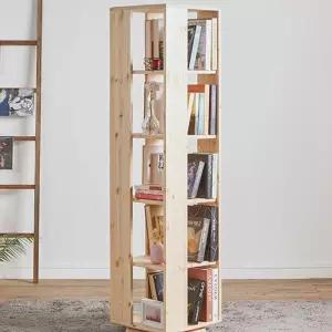 서재장 틈새책꽂이 서랍책장 CZ102 원목 5단 회전 400 1