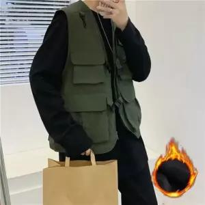 [라일리의류] Rly 기모베 패션 남성 박시한 스트 베 포켓조끼 릿