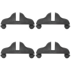 바퀴가 달린 4Pc 방 칸막이 베이스, 이동식 스크린 피트, 잠금 메커니즘, 사무실 파티션, 홈 프라이버시 패널, 블랙 PVC, 11.81X6.29X3.93인치