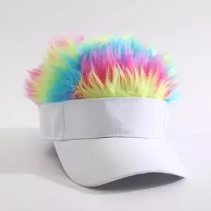 스타일리시 밀리터리 머리 패션모자 가발모자 남성 화이트멀티컬러헤어라인덕빌 성인