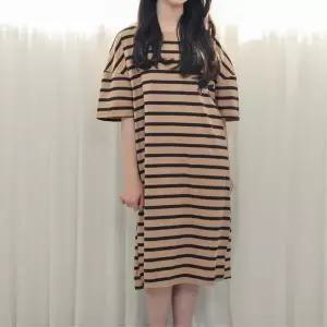 [하프클럽/모드제니]엄마와 딸 커플 스트라이프 반팔 원피스 잠옷