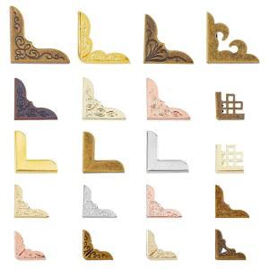 슈퍼피딩 160Pcs 20가지 스타일 메탈 북 코너 아이언 장식 빈티지 삼각형 가드 엣지 커버 페이퍼백 데스크 주얼리 스크랩북 앨범 메뉴 노트