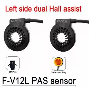 전기 자전거 전동 12V-72V KT-V12L 좌측 위치 감지기 듀얼 홀 통합 보조 장치 12 자기 포인트 방수 플매트