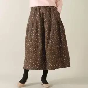 [하프클럽/] 엄마옷 잔꽃 플라워 플레어 셔링 허리밴딩 여성 가을 겨울 롱치