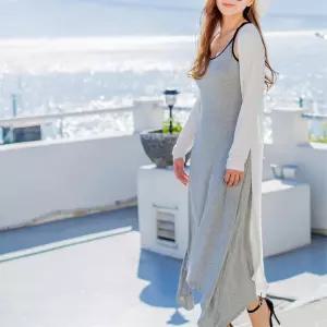 여성 여행 해변 비치 꾸안꾸 얇은 긴팔 롱가디건 가을룩 20대패션 이너