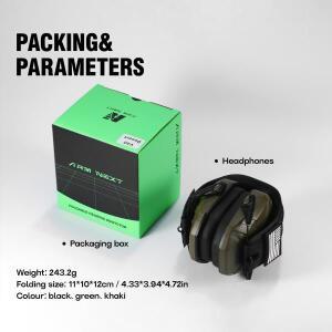 ARM NEXT V40 전술 사격 귀마개 사냥 or 군용 소음 감소 청력 보호 방음 귀 장치