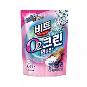 비트 O2 크린 플러스 세탁 표백제 1.4KG 파우치 2개 표백제 표백제세제