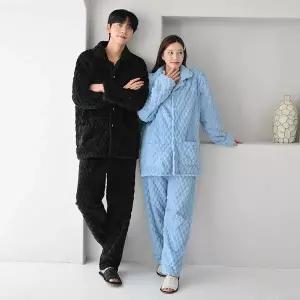 [하프클럽/버블돌]벌집 겨울 커플 수면잠옷 파자마 투피스 4colors