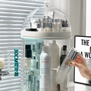 회전 정리함 진열대 향수 360도 뚜껑 투명 덮개 미니 보관