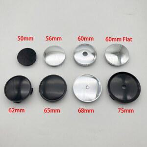 휠캡 로고 없음 블랭크 베이스 블랙 실버 휠 센터 캡 림 타이어 커버 자동차 스타일링 50mm 56mm 60mm 62mm 65mm 68mm 69mm 75mm 세트당