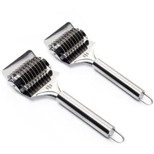 2PCS 면 커터, 수제 면용 파스타 롤러 도구, 주방 조리 도구용 스테인리스 스틸 제조기(스테인리스 스틸)