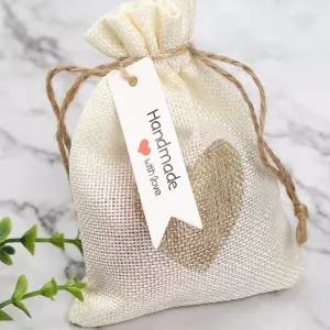 화이트 리본 핸드메이드라벨 종이텍 100p 핸드메이드라벨 텍종이 택종이