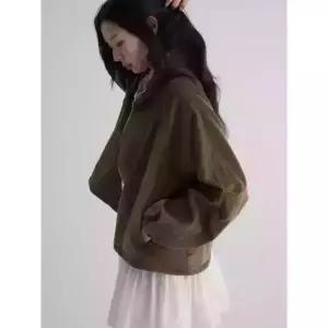 에잇세컨즈 8seconds 코듀로이 하이넥 블루종 브라운