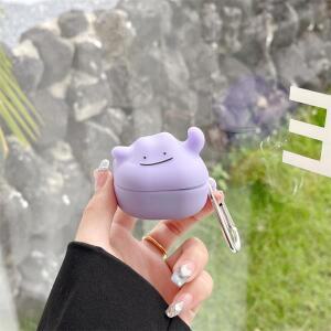 QCY Melobuds ANC HT05 무선 블루투스 이어 버드 용 큐트 3D 만화 케이스 키 체인이포함 보호 커버 충전