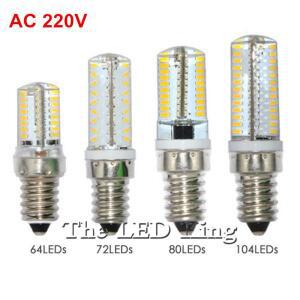 미니 E14 LED 전구 3014smd luminaria 220V 9W 10w 12W 15w 104LED 밝기 조절 실리콘 조명 할로겐 램프 교