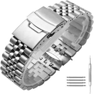 곡선 스테인리스 스틸 금속 시계줄 팔찌 스트랩 버클 잠금 장치