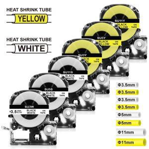 엡손 LW-300 라벨 메이커용 열 수축 튜브 SU5S SU5Y LK-4WBA5 SU3W SU11S SU11Y 3.5mm 11mm 테이프