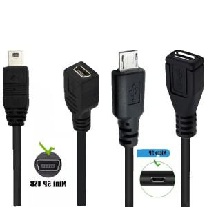 USB 2.0 미니 마이크로 연장 코드 수-암 t-포트, 5핀 공용 전송 마스터 데이터 충전 케이블 M-F 3m 5m