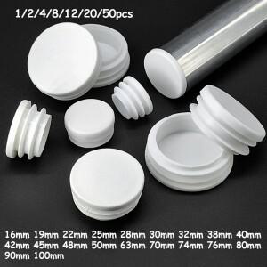 1-50개 직경 16 19 22 25 28 30 32 38 40 42 45 48 50 63 - 100mm 흰색 원형 플라스틱 블랭킹 엔드 캡 튜브