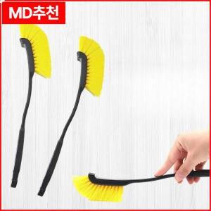 자동차 타이어 휠 림 청소 브러시 디테일링 도구 (후크 포함, 긴 손잡이, 부드러운 솔, 사각지대 세척, 세