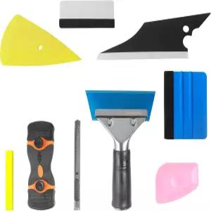 UNLRAE 18PCS 자동차 창문 틴트 키트 틴팅 도구 액세서리 차량 적용 유리 보호 필름 설치 세트 틴팅에