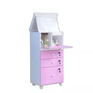 틈새 슬림 화장대 협탁 손잡이 스토리지 화이트 선반 콘솔 이동식