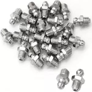 25팩 대형 그리스 피팅 키트 u2013 M6 /M8 /M10 저크 니플 고강도 강철 내식성 코팅 자동차 트랙터 유압 및