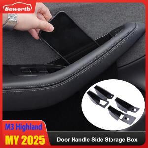 테슬라 모델 Y 주니퍼 2025 출시 모델 3 하이랜드 2024 도어 사이드 수납함 핸들 포켓 승객 수납 트레이 컨