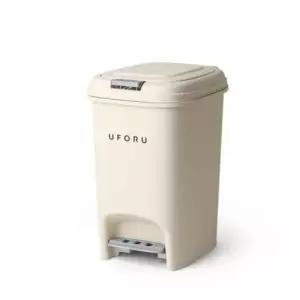 휴지통 10L 베이지 소형 페달 플라스틱 WFIKP31
