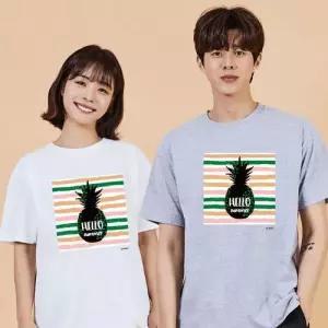 키밍 맨투맨 후드티 파인 hello summer 기본라운드티 WAE04B2