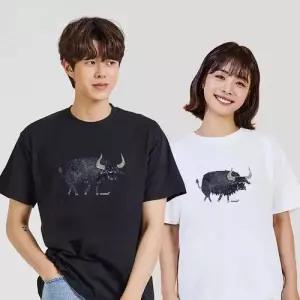 키밍 흑소 디지털프린팅 인쇄티셔츠 반팔티 오버핏 W8DEB97