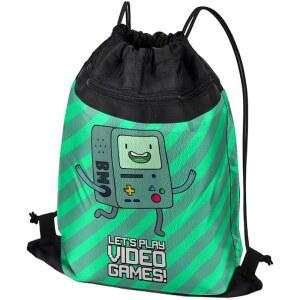 로고비전 어드벤처 타임 bmo 비디오 게임 드로우스트링 백팩 스포츠 17인치 x 13인치, 헬스장, 요가 또는 연습에 완벽한 시간입니다