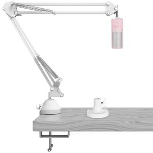 [미국배송] 크리에이터용 마이크 암 레이저 세이렌 V3 크로마 미니 X 붐 테이블탑 플랜지 마운트 서스펜션 스탠드 책상 마운트 홀더(흰색)와 호환되는 GEEKRIA