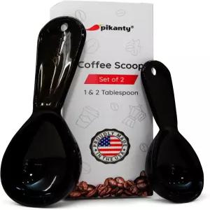 피칸티 - 커피 스푼 2종 세트 내구성이 뛰어난 플라스틱 1큰술(15ml) 2큰술(30ml) 크기 설탕 차 밀가루에