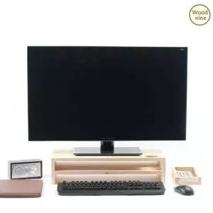 홈오피스보관대 컵꽂이 필기구 원목 오피스 컴퓨터거치대 2단 (WFKA2VT)