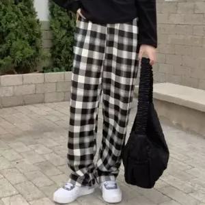 고품질 일자핏 기모체크바지 남성체크바지 여성체크바지 (WFK9YGF)